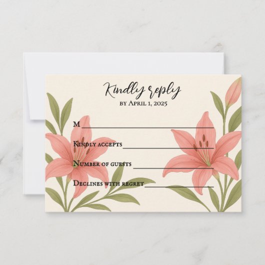 Carte Lily RSVP Lavish (Devant)