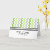 Carte Lime Gray Chevron Employee Welcome to the Team (Fleur jaune)