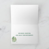 Carte Lime Green Parrot Bonne retraite Salutation (Intérieur)