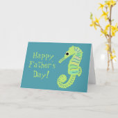 Carte Lime Green Seahorse Cute Fête des pères (Fleur jaune)