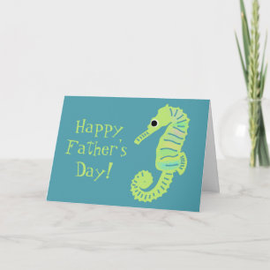 Carte Lime Green Seahorse Cute Fête des pères
