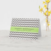Carte Lime Grey Chevron Entreprise Du Groupe Anniversair (Fleur jaune)