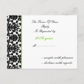 carte lime mariage damassé rsvp (Dos)