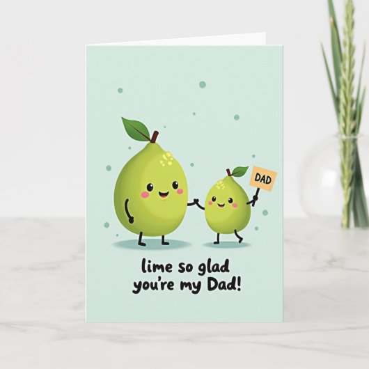 Carte Lime Ravi Que Tu Sois Mon Papa (Devant)