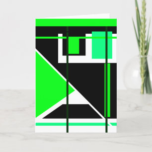 Carte Lime Vert noir sur blanc Géométrique Abstrait