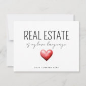 Carte L'immobilier est ma langue d'amour (Devant)