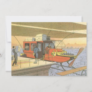 Carte Limousine Hélicoptère Avion Science-Fiction Vintag