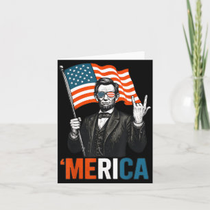 Carte Lincoln Merica Rock drôle 4 juillet Américain
