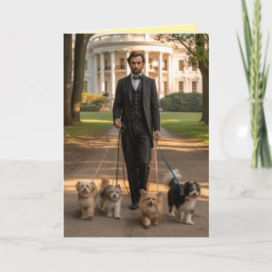 Carte Lincoln promenant le chien