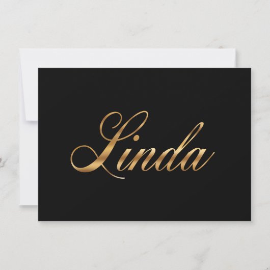 Carte Linda gold Design Lettering (Devant)
