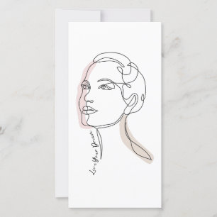 Carte Line Art Dessin de femme - Vivez vos rêves