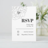 Carte Line Art Peony (Debout devant)