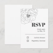 Carte Line Art Peony (Devant / Derrière)