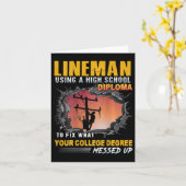 Carte Lineman en utilisant un diplôme d'études secondair (Fleur jaune)