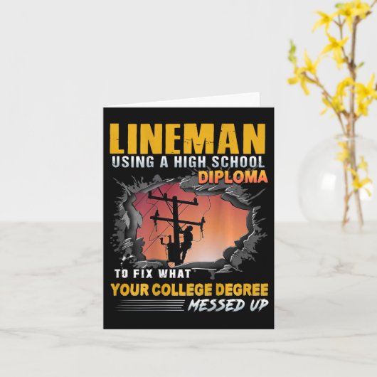 Carte Lineman en utilisant un diplôme d'études secondair (Fleur jaune)