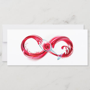 Carte L'infini avec du vin rouge