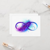 Carte L'infini avec plume violette (Devant/Arrière en situation)