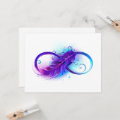Carte L'infini avec plume violette (Devant/Arrière en situation)
