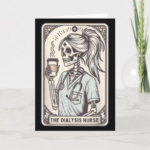 Carte L'infirmière de dialyse Halloween squelette infirm