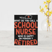 Carte L'Infirmière De L'École Heureuse Lundi Retraité Dr (Fleur jaune)