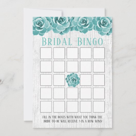 Carte Lingo de mariage floral succulent rustique (Devant)
