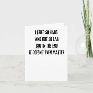 Carte Linkin Park Avec Des Paroles Iconiques J'Ai Essayé