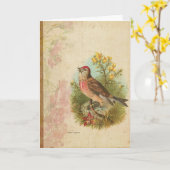 Carte Linnet rose (Fleur jaune)