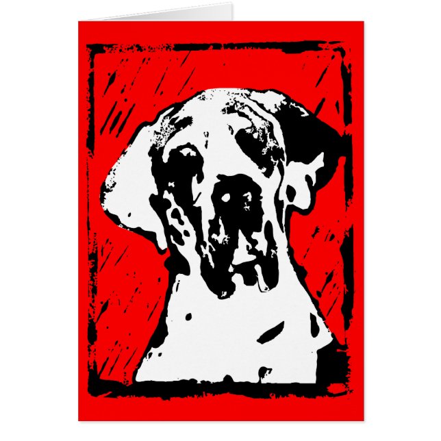 Carte Lino Cut Great Dane – Harlequin  (Devant)