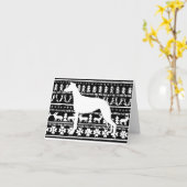 Carte Linocut de Noël de Fairisle (Fleur jaune)