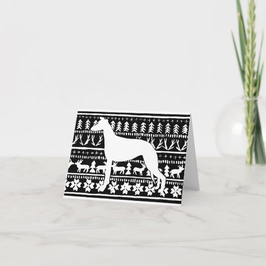 Carte Linocut de Noël de Fairisle (Devant)