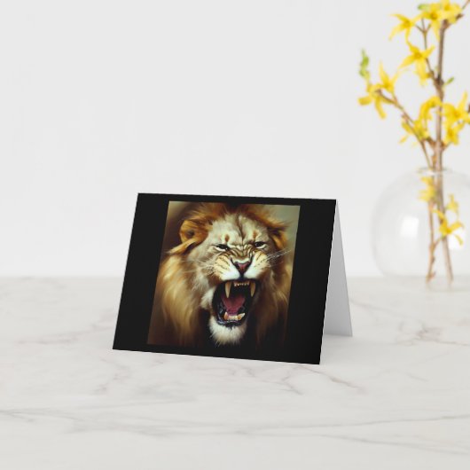 Carte Lion (9) Chat sauvage (Fleur jaune)