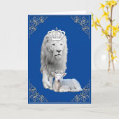 Carte Lion & Agneau en route vers le ciel, salutations (Fleur jaune)