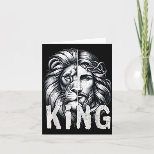 Carte Lion And Jesus King Christian Faith Design (Devant)