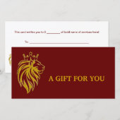 Carte Lion Avec Couronne - Style Or 2 (Devant / Derrière)