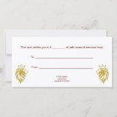 Carte Lion Avec Couronne - Style Or 2 (Dos)