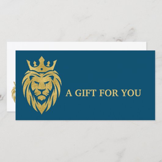 Carte Lion Avec Couronne - Style Or 3 (Devant / Derrière)