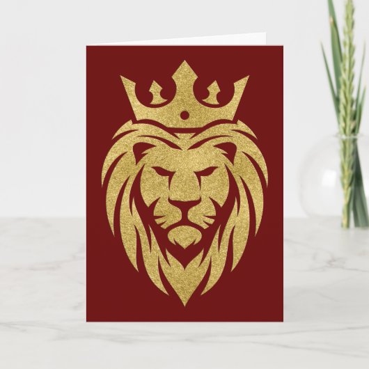Carte Lion Avec Couronne - Style Or 3 (Devant)
