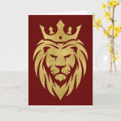 Carte Lion Avec Couronne - Style Or 3 (Fleur jaune)