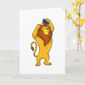 Carte Lion avec Crinière (Fleur jaune)