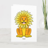Carte Lion avec fleur de tournesol (Dos)