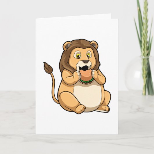Carte Lion avec hamburger (Devant)