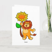 Carte Lion avec tournesol fleur (Dos)