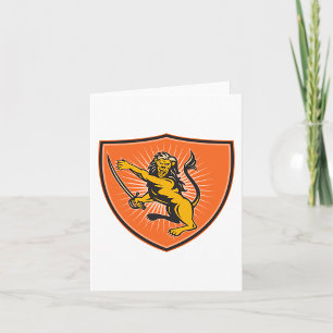 Carte Lion Avec Une Épée