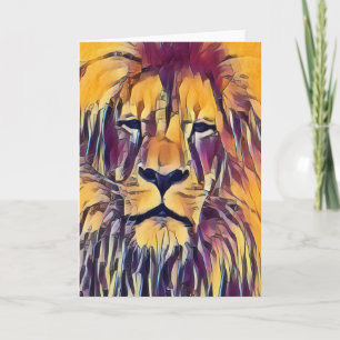 Carte Lion Card Vibrant Art
