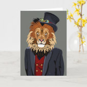 Carte Lion classique (Fleur jaune)
