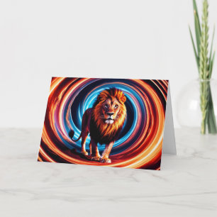Carte Lion Coloré Gyre