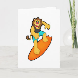 Carte Lion comme surfer avec Surfer