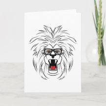 Lion cool rugissant avec lunettes montre le patron