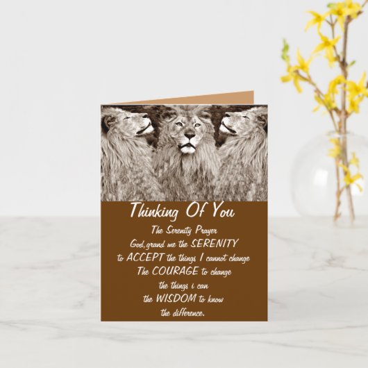 Carte Lion, Courage, Puissance&Force_ (Fleur jaune)