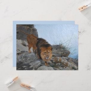 Carte Lion dans les montagnes